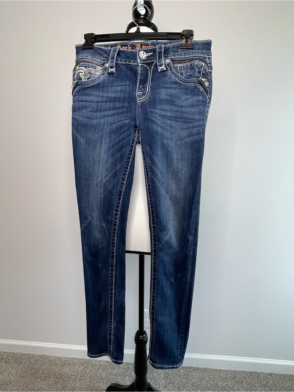 Rock Revival Tia mid rise skinny size 26 rocker festival rodeo casual rodeo blue
